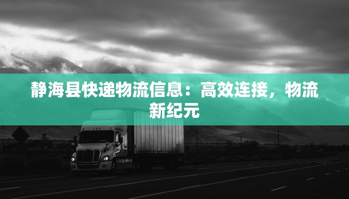 静海县快递物流信息:高效连接,物流新纪元