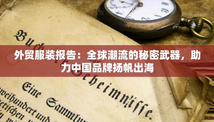 外贸服装报告：全球潮流的秘密武器，助力中国品牌扬帆出海