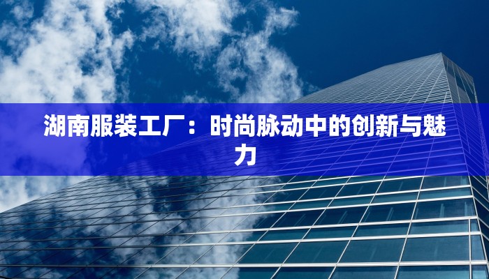 湖南服装工厂:时尚脉动中的创新与魅力