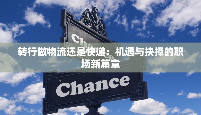 转行做物流还是快递:机遇与抉择的职场新篇章
