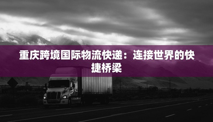 重庆跨境国际物流快递:连接世界的快捷桥梁
