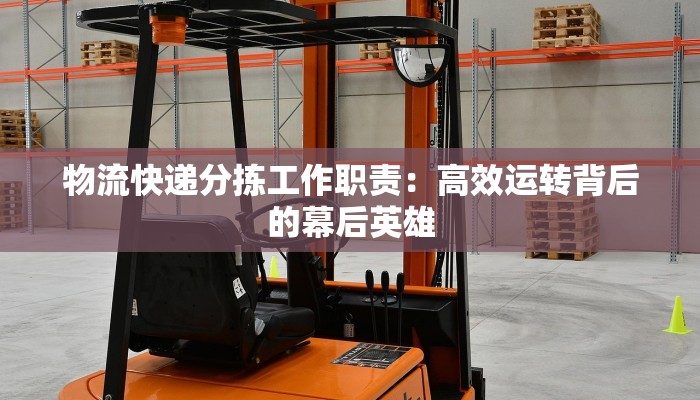 物流快递分拣工作职责：高效运转背后的幕后英雄