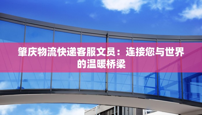 肇庆物流快递客服文员：连接您与世界的温暖桥梁