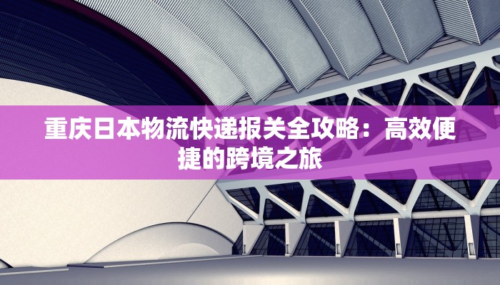 重庆日本物流快递报关全攻略:高效便捷的跨境之旅
