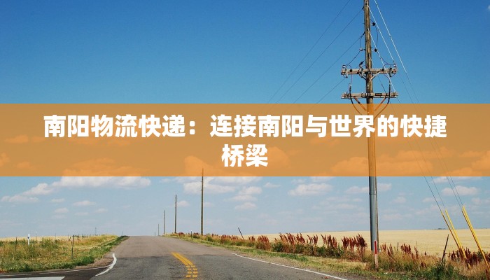 南阳物流快递：连接南阳与世界的快捷桥梁
