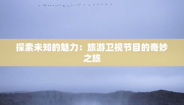 探索未知的魅力：旅游卫视节目的奇妙之旅