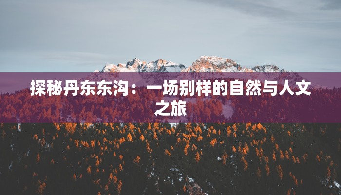 探秘丹东东沟：一场别样的自然与人文之旅